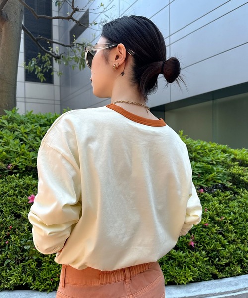 Eglly(エグリー)の「EGLLYラグランロンT(Tシャツ/カットソー・レディース・ピンク/ブラック/オフホワイト・FREE)」の4枚目の写真