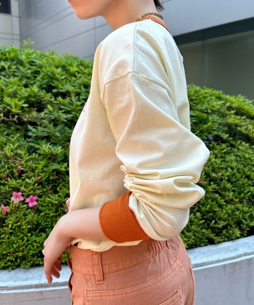 Eglly(エグリー)の「EGLLYラグランロンT(Tシャツ/カットソー・レディース・ピンク/ブラック/オフホワイト・FREE)」の7枚目の写真