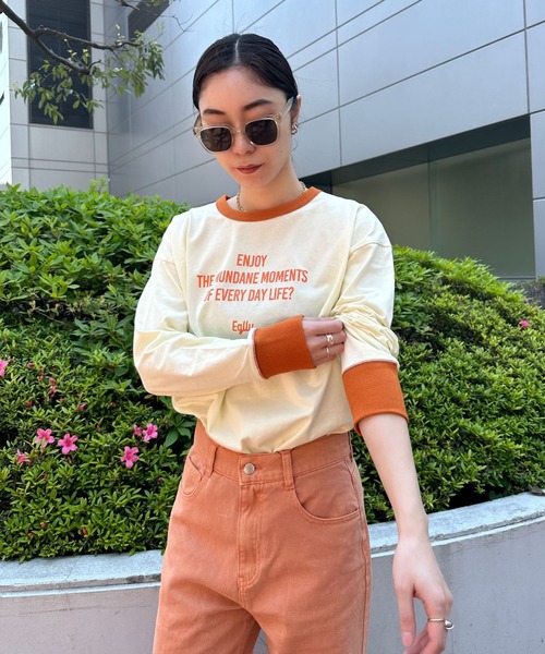 Eglly(エグリー)の「EGLLYラグランロンT(Tシャツ/カットソー・レディース・ピンク/ブラック/オフホワイト・FREE)」の19枚目の写真