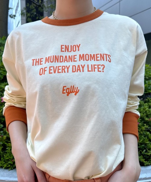Eglly(エグリー)の「EGLLYラグランロンT(Tシャツ/カットソー・レディース・ピンク/ブラック/オフホワイト・FREE)」の12枚目の写真