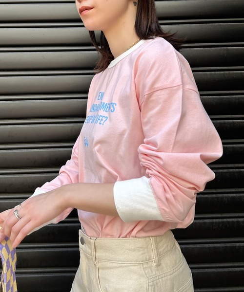 Eglly(エグリー)の「EGLLYラグランロンT(Tシャツ/カットソー・レディース・ピンク/ブラック/オフホワイト・FREE)」の17枚目の写真