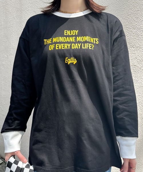 Eglly(エグリー)の「EGLLYラグランロンT(Tシャツ/カットソー・レディース・ピンク/ブラック/オフホワイト・FREE)」の22枚目の写真