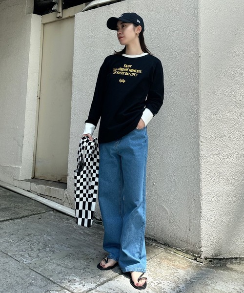 Eglly(エグリー)の「EGLLYラグランロンT(Tシャツ/カットソー・レディース・ピンク/ブラック/オフホワイト・FREE)」の6枚目の写真