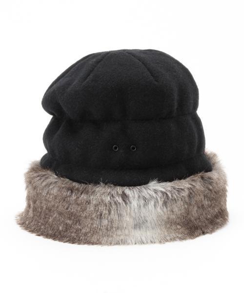 BEAMS BOY（ビームスボーイ）の「INFIELDER DESIGN×BEAMS BOY / ハリスツイード Boa Cap（キャップ・レディース・ブラック・ONE SIZE）」の3枚目の写真