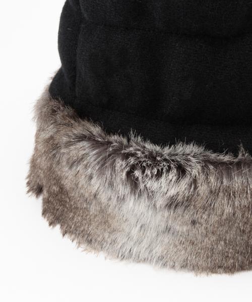 BEAMS BOY（ビームスボーイ）の「INFIELDER DESIGN×BEAMS BOY / ハリスツイード Boa Cap（キャップ・レディース・ブラック・ONE SIZE）」の4枚目の写真