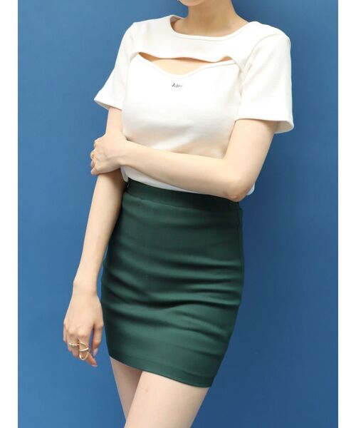 EVRIS（エヴリス）の「インナーストレッチタイトミニスカート（スカート・レディース・ホワイト/グリーン/ブラック・FREE）」の14枚目の写真