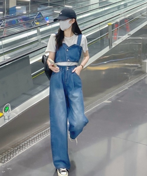 セール】【デニムセットアップ】デニムビスチェ×デニムパンツ2点セット