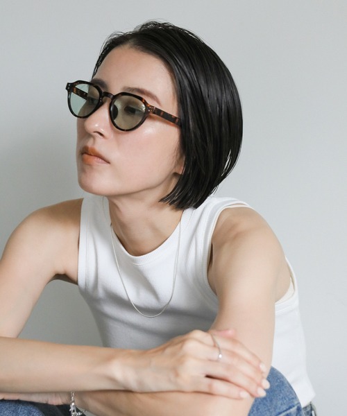 select MOCA（セレクトモカ）の「ボストンUVカットサングラス（サングラス・レディース・ブラウン/ブラック・FREE）」の2枚目の写真