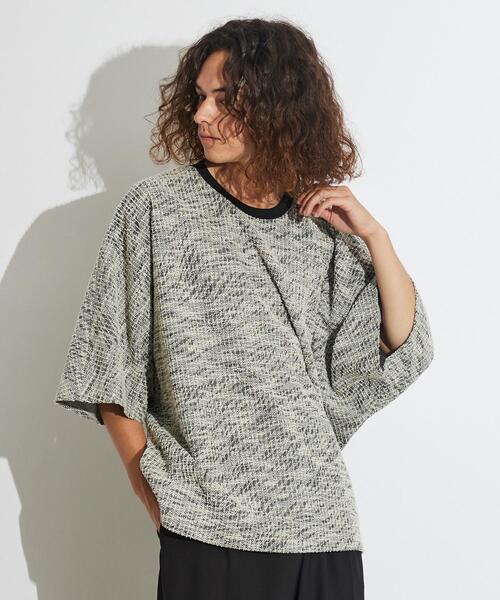 tk.TAKEO KIKUCHI（ティーケータケオキクチ）の「◆ツィードジャカード ムササビドルマンカットソー（Tシャツ/カットソー・メンズ・ブラック系3/ブラック系4/ブラック・88）」の19枚目の写真