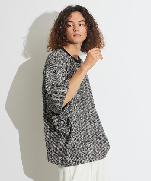 tk.TAKEO KIKUCHI（ティーケータケオキクチ）の「◆ツィードジャカード ムササビドルマンカットソー（Tシャツ/カットソー・メンズ・ブラック系3/ブラック系4/ブラック・88）」の14枚目の写真