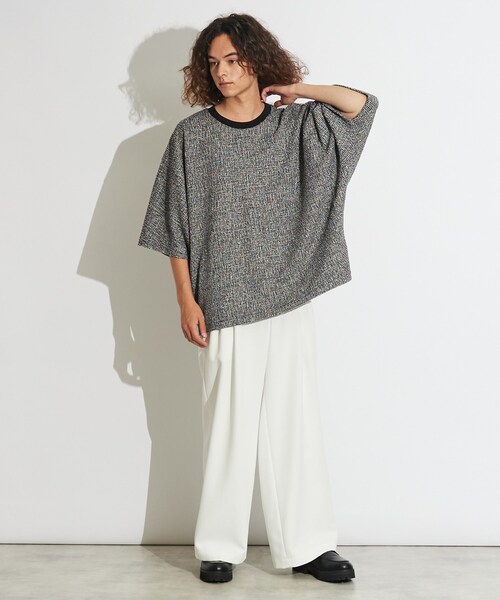 tk.TAKEO KIKUCHI（ティーケータケオキクチ）の「◆ツィードジャカード ムササビドルマンカットソー（Tシャツ/カットソー・メンズ・ブラック系3/ブラック系4/ブラック・88）」の11枚目の写真