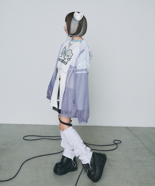 WEGO(ウィゴー)の「WEGO/【一部店限定】シアーウィンドブレーカー(ナイロンジャケット・レディース・グレー・FREE)」の5枚目の写真