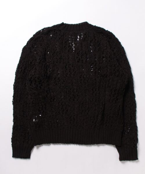 Bling Leads（ブリングリーズ）の「【Bl】【Bling leads】レース編みＶネックニットカーディガン（カーディガン/ボレロ・レディース・ダークオレンジ/ブラック/ブルーグレー・LARGE/MEDIUM）」の4枚目の写真