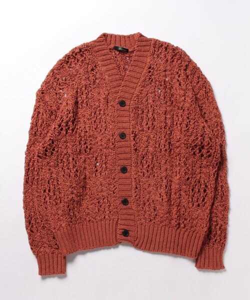 Bling Leads（ブリングリーズ）の「【Bl】【Bling leads】レース編みＶネックニットカーディガン（カーディガン/ボレロ・レディース・ダークオレンジ/ブラック/ブルーグレー・LARGE/MEDIUM）」の11枚目の写真