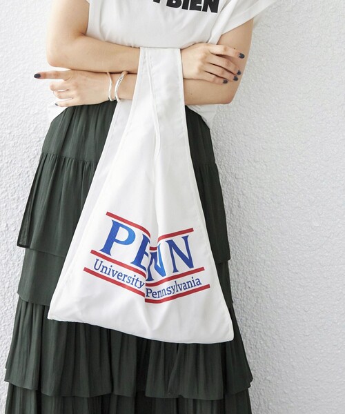 SHIPS(シップス)の「カレッジ エコ バッグ ◇(エコバッグ/サブバッグ・レディース・ライトホワイト/ホワイト・ONE SIZE)」の12枚目の写真