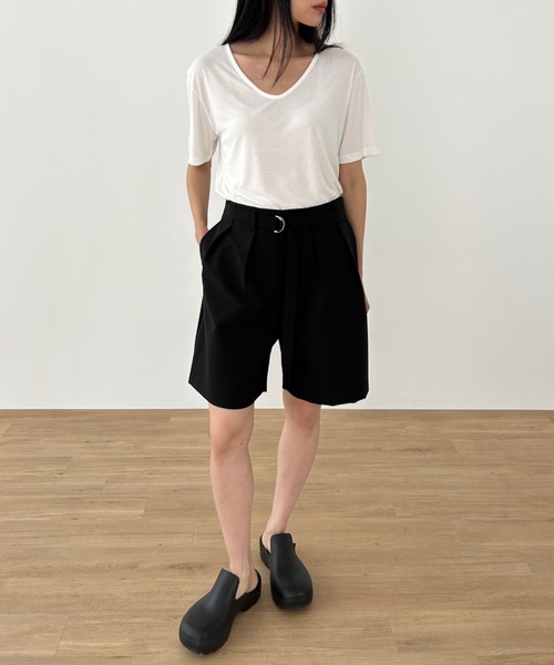Didot.showroom(ディドット ショールーム)の「シルクタッチUネックT(Tシャツ/カットソー・レディース・ブラック/ブラウン/ミント/ライトグレー/イエロー/ホワイト・FREE)」の10枚目の写真