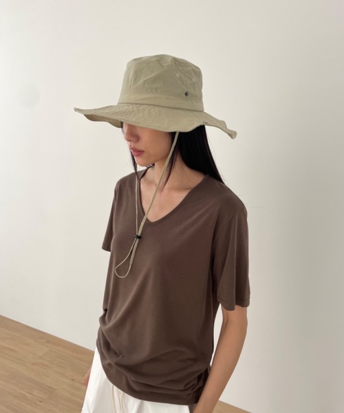 Didot.showroom(ディドット ショールーム)の「シルクタッチUネックT(Tシャツ/カットソー・レディース・ブラック/ブラウン/ミント/ライトグレー/イエロー/ホワイト・FREE)」の14枚目の写真