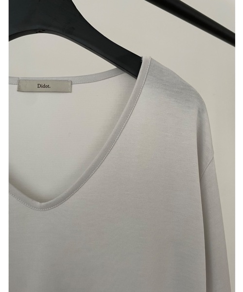 Didot.showroom(ディドット ショールーム)の「シルクタッチUネックT(Tシャツ/カットソー・レディース・ブラック/ブラウン/ミント/ライトグレー/イエロー/ホワイト・FREE)」の8枚目の写真
