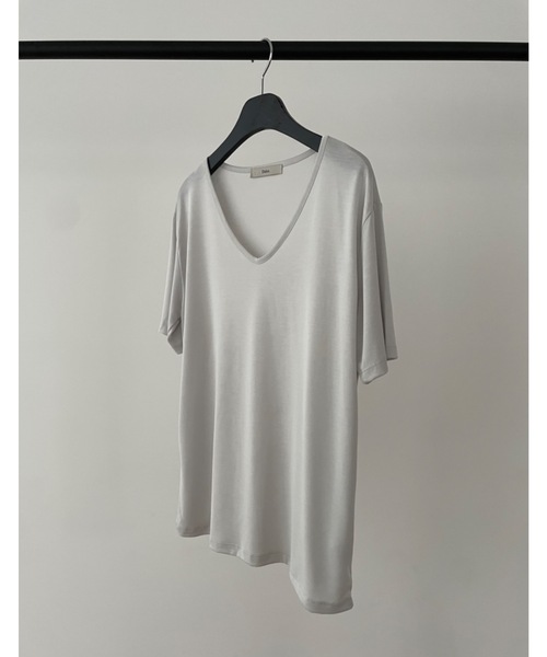 Didot.showroom(ディドット ショールーム)の「シルクタッチUネックT(Tシャツ/カットソー・レディース・ブラック/ブラウン/ミント/ライトグレー/イエロー/ホワイト・FREE)」の7枚目の写真