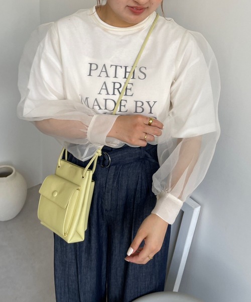 LOWRYS FARM(ローリーズファーム)の「2WAYオーガンジーブラウス8分袖 970316(シャツ/ブラウス・レディース・ブラック/ブラウン/アイボリー/ブラック系その他・FREE)」の2枚目の写真