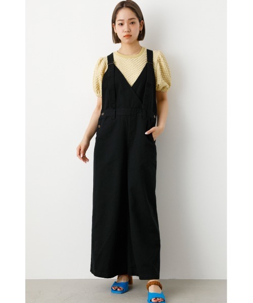 RODEO CROWNS WIDE BOWL（ロデオクラウンズワイドボウル）の「カシュクールルーズサロペット（つなぎ/オールインワン・レディース・ブルー/ブラウン/ブラック・FREE）」の4枚目の写真