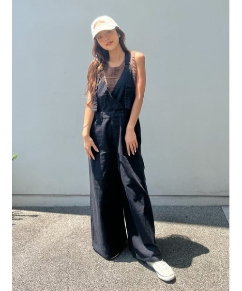 RODEO CROWNS WIDE BOWL（ロデオクラウンズワイドボウル）の「カシュクールルーズサロペット（つなぎ/オールインワン・レディース・ブルー/ブラウン/ブラック・FREE）」の21枚目の写真