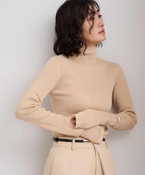 セール】ウールブレンドハイネックリブニット（ニット/セーター