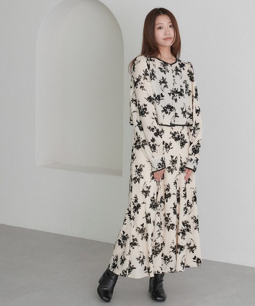 soie by apres jour mignon（ソワバイアプレジュールミニョン）の「【soie by apres jour mignon】フロッキー2WAYブラウス【セットアップ可能】【ZOZOTOWN限定アイテム】（シャツ/ブラウス・レディース・ブラック/アイボリー・MEDIUM/SMALL）」の13枚目の写真