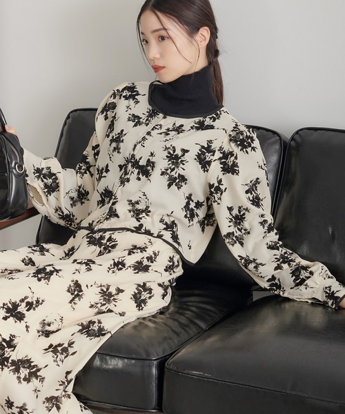 soie by apres jour mignon（ソワバイアプレジュールミニョン）の「【soie by apres jour mignon】フロッキー2WAYブラウス【セットアップ可能】【ZOZOTOWN限定アイテム】（シャツ/ブラウス・レディース・ブラック/アイボリー・MEDIUM/SMALL）」の11枚目の写真