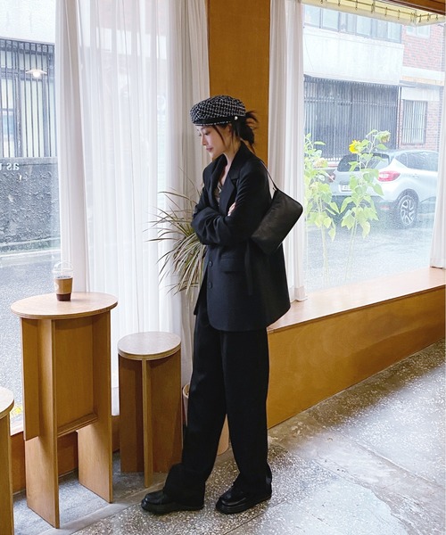 by muni:r（バイ ムニール）の「ピンタックワイドカラースラックス（スラックス・レディース・ネイビー/ベージュ/ブラウン/ピンク/ブラック・SMALL/MEDIUM）」の12枚目の写真