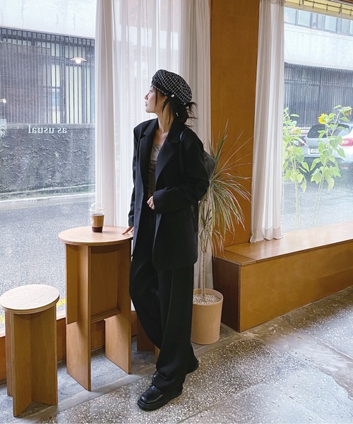 by muni:r（バイ ムニール）の「ピンタックワイドカラースラックス（スラックス・レディース・ネイビー/ベージュ/ブラウン/ピンク/ブラック・SMALL/MEDIUM）」の13枚目の写真