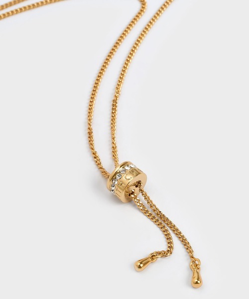 CHARLES & KEITH（チャールズ & キース）の「Gabine ガビーヌ スワロフスキークリスタルネックレス（ネックレス・レディース・シルバー/ゴールド系その他/ゴールド・FREE）」の9枚目の写真