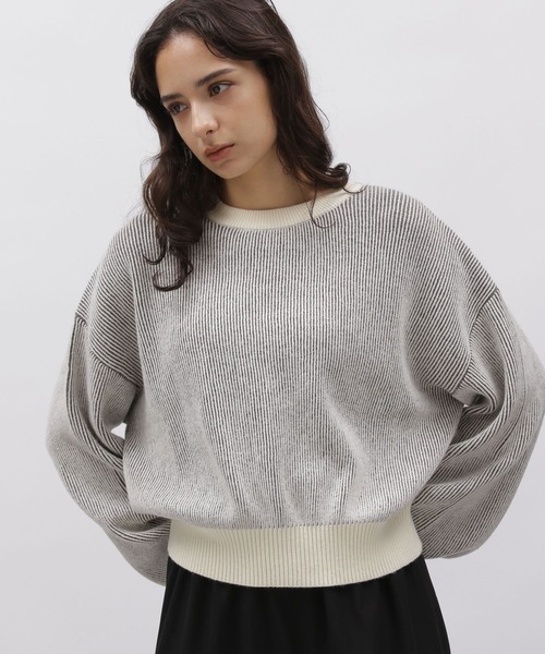 LAKOLE（ラコレ）の「配色アゼプルオーバー / 977356（ニット/セーター・レディース・ブラック/ライトイエロー/ブルー/ベージュ・SMALL/MEDIUM）」の15枚目の写真