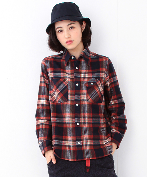 BEAMS BOY（ビームスボーイ）の「BEAMS BOY / ネル チェックシャツ 15FW（シャツ/ブラウス・レディース・オフホワイト/ブラウン/ネイビー・ONE SIZE）」の3枚目の写真