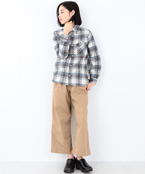 BEAMS BOY（ビームスボーイ）の「BEAMS BOY / ネル チェックシャツ 15FW（シャツ/ブラウス・レディース・オフホワイト/ブラウン/ネイビー・ONE SIZE）」の6枚目の写真