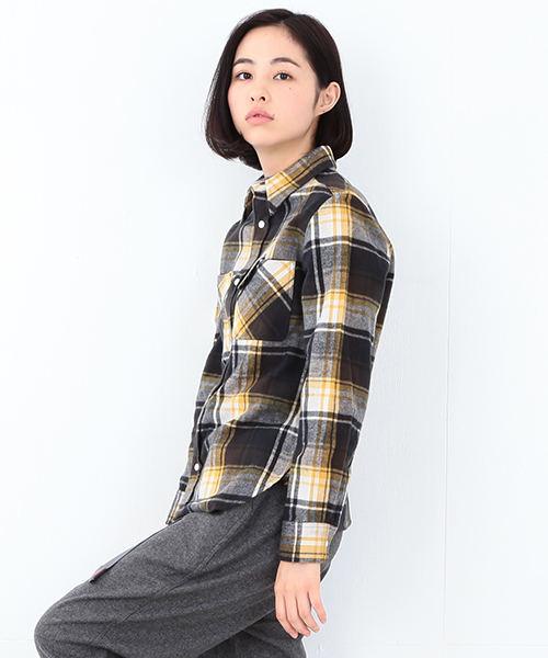 BEAMS BOY（ビームスボーイ）の「BEAMS BOY / ネル チェックシャツ 15FW（シャツ/ブラウス・レディース・オフホワイト/ブラウン/ネイビー・ONE SIZE）」の7枚目の写真