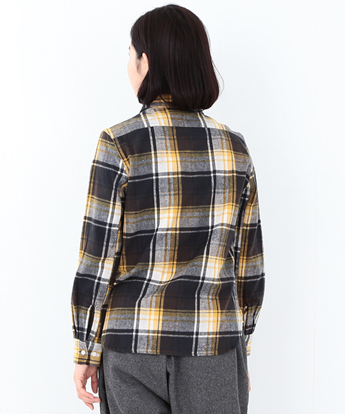 BEAMS BOY（ビームスボーイ）の「BEAMS BOY / ネル チェックシャツ 15FW（シャツ/ブラウス・レディース・オフホワイト/ブラウン/ネイビー・ONE SIZE）」の8枚目の写真