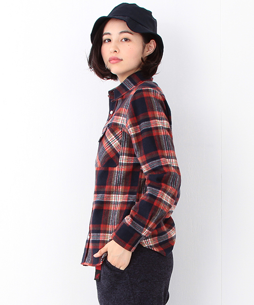 BEAMS BOY（ビームスボーイ）の「BEAMS BOY / ネル チェックシャツ 15FW（シャツ/ブラウス・レディース・オフホワイト/ブラウン/ネイビー・ONE SIZE）」の9枚目の写真