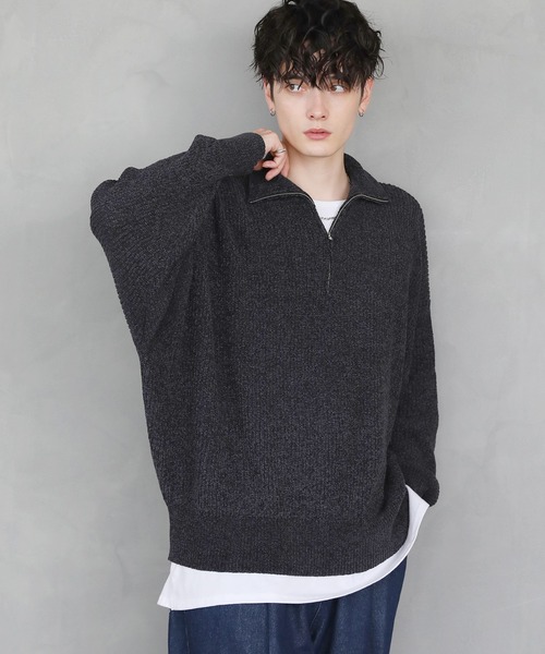 モールヤーンハーフジップニット（ニット/セーター）｜ASTRONOMY