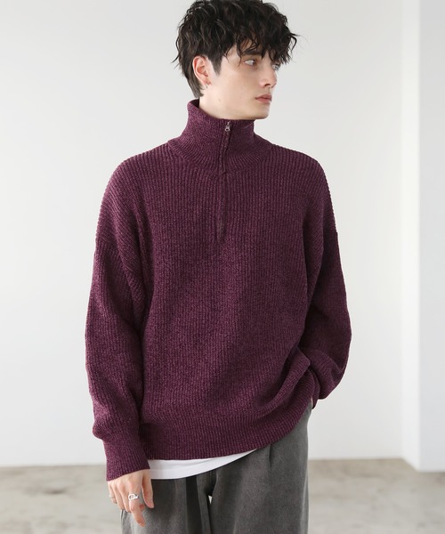 モールヤーンハーフジップニット（ニット/セーター）｜ASTRONOMY