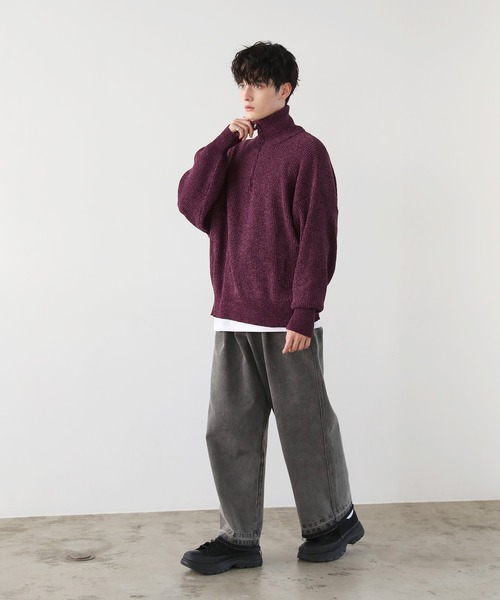 モールヤーンハーフジップニット（ニット/セーター）｜ASTRONOMY