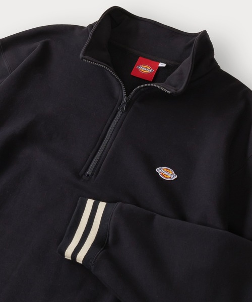 Dickies(ディッキーズ)の「【DICKIES/ディッキーズ】ワンポイント刺繍&ミニワッペンリブラインハーフジップスウェット/プルオーバー/ビッグシルエット/裏起毛(スウェット・メンズ・ホワイト/チャコールグレー/アッシュグレー/ブラック/ネイビー/アイボリー/ダークネイビー・M/L/XL)」の6枚目の写真