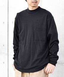 SHIPS any: モイスチャー コットン モックネック ロングスリーブ Tシャツ (ロンT)◇