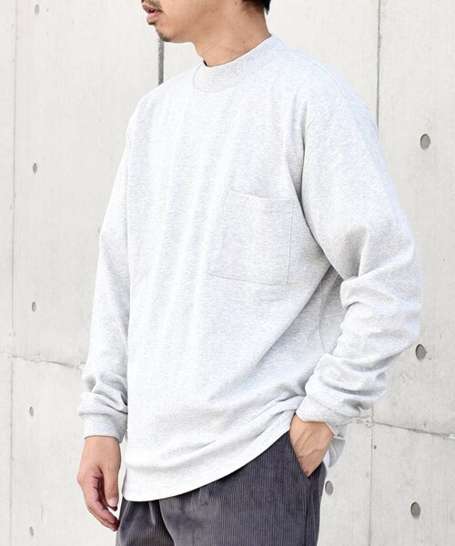 SHIPS any（シップス エニィ）の「SHIPS any: モイスチャー コットン モックネック ロングスリーブ Tシャツ (ロンT)◇（Tシャツ/カットソー・メンズ・ホワイト/ブラック/ライトグレー/オリーブ/ダークグレー/トップグレー・LARGE/X-LARGE/MEDIUM/SMALL）」の14枚目の写真