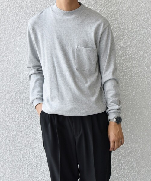 SHIPS any（シップス エニィ）の「SHIPS any: モイスチャー コットン モックネック ロングスリーブ Tシャツ (ロンT)◇（Tシャツ/カットソー・メンズ・ホワイト/ブラック/ライトグレー/オリーブ/ダークグレー/トップグレー・LARGE/X-LARGE/MEDIUM/SMALL）」の17枚目の写真