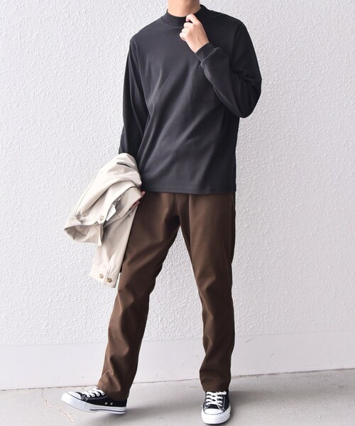 SHIPS any（シップス エニィ）の「SHIPS any: モイスチャー コットン モックネック ロングスリーブ Tシャツ (ロンT)◇（Tシャツ/カットソー・メンズ・ホワイト/ブラック/ライトグレー/オリーブ/ダークグレー/トップグレー・LARGE/X-LARGE/MEDIUM/SMALL）」の20枚目の写真