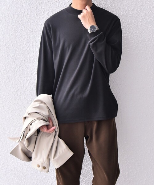 SHIPS any（シップス エニィ）の「SHIPS any: モイスチャー コットン モックネック ロングスリーブ Tシャツ (ロンT)◇（Tシャツ/カットソー・メンズ・ホワイト/ブラック/ライトグレー/オリーブ/ダークグレー/トップグレー・LARGE/X-LARGE/MEDIUM/SMALL）」の22枚目の写真