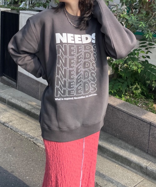 mi via loca(ミヴィアロカ)の「United Athle NEEDS 裏起毛クルーネックスウェット 【PT NO. MVL009】(スウェット・レディース・スミクロ/オートミール/ボルドー・X-LARGE/MEDIUM)」の5枚目の写真