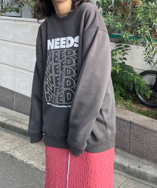 mi via loca(ミヴィアロカ)の「United Athle NEEDS 裏起毛クルーネックスウェット 【PT NO. MVL009】(スウェット・レディース・スミクロ/オートミール/ボルドー・X-LARGE/MEDIUM)」の8枚目の写真