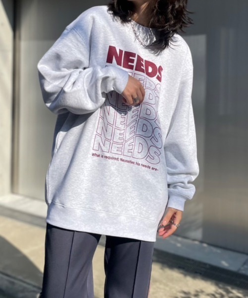 mi via loca(ミヴィアロカ)の「United Athle NEEDS 裏起毛クルーネックスウェット 【PT NO. MVL009】(スウェット・レディース・スミクロ/オートミール/ボルドー・X-LARGE/MEDIUM)」の10枚目の写真